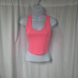 Zenana Outfitters Tank Top Womens Medium Pink Cropped Racerback Stretch Shirt